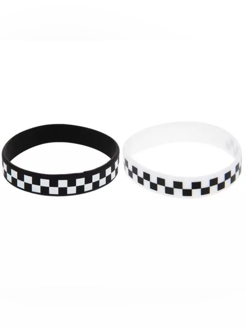 New 20 Black & White Check Silicone Bracelets Checkerboard Silicone Bracelet Set